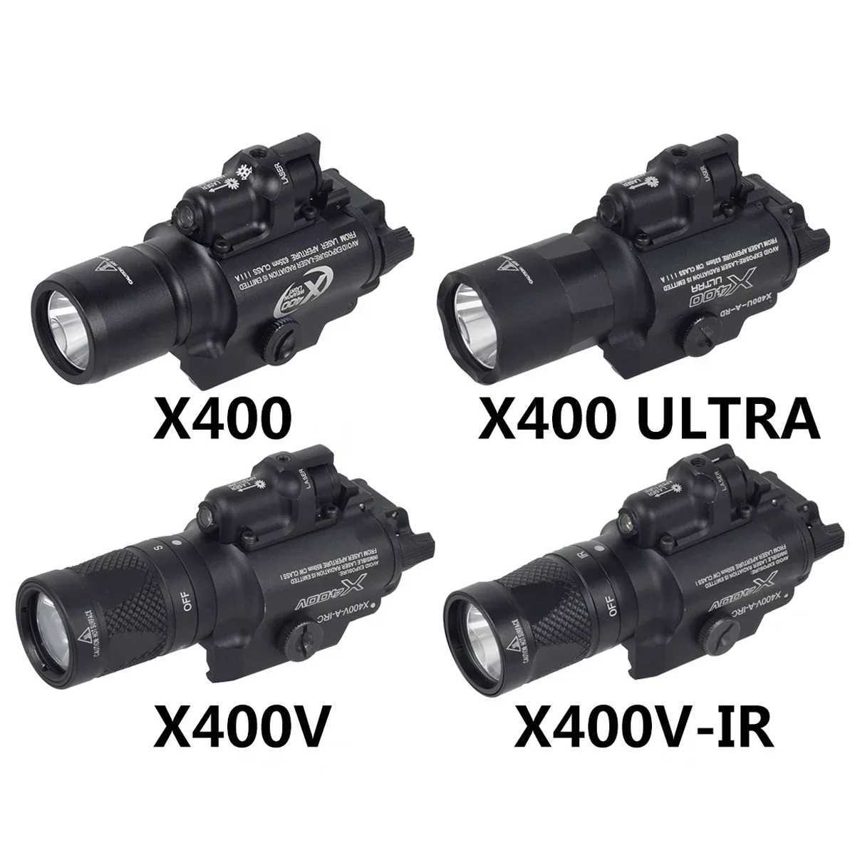 Airsoft SureFir X300 X400 Ultra X400V LED Scout Light Red Dot Green X400 X400U Weapon Flashlight Fit 20mm Rail Hunting SpotlightXJ250701
