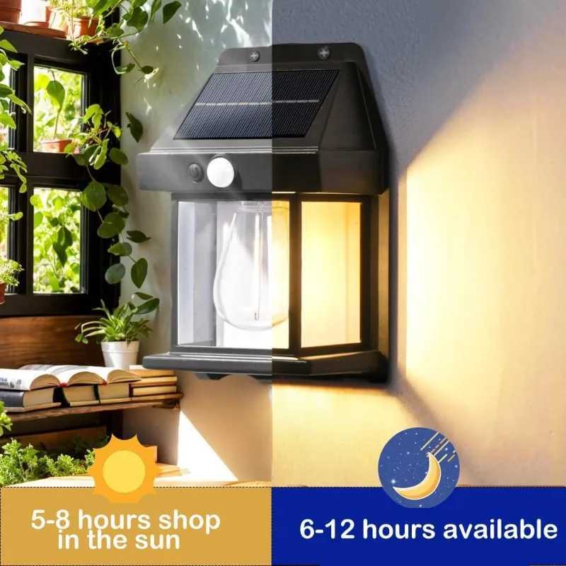 Outdoor Solar Light 1/2/4/6 Waterproof Wall Light with Motion Sensor and 3 Modes Suitable for Garden Terrace Courtyard Porch XJ250624