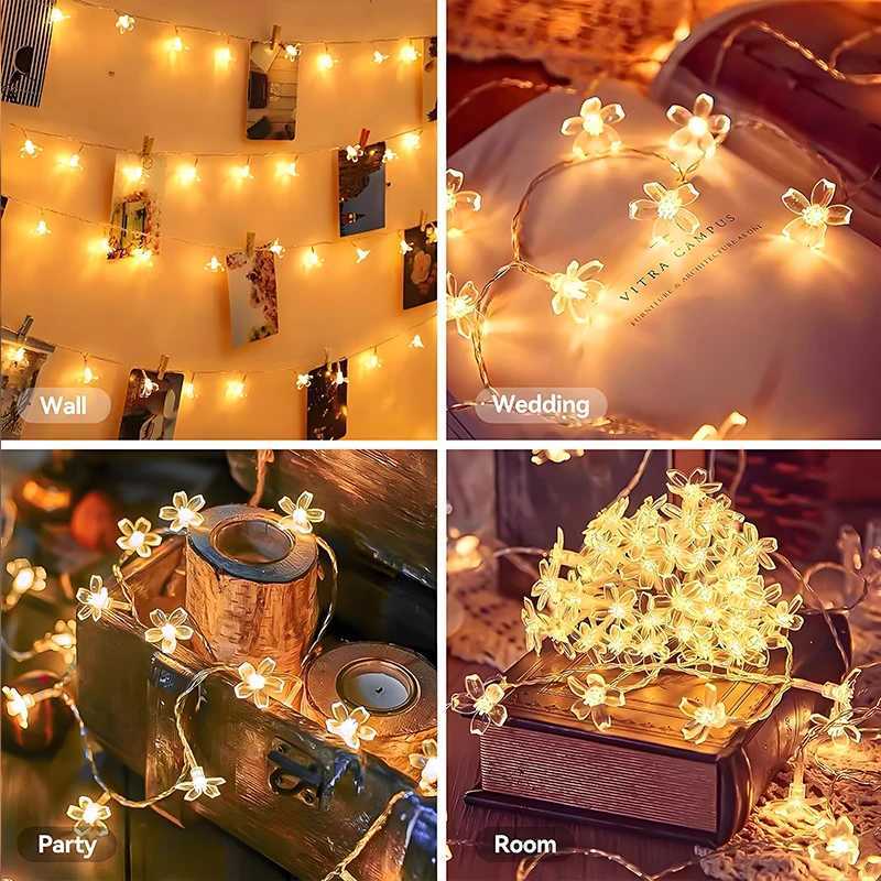3-10M Warm White Cherry Blossom Light String LED Fairy String Lights for Wedding Party Indoor Garden Home Decorations W250701