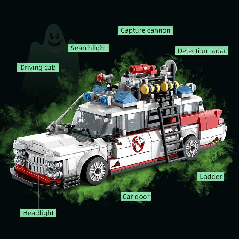 Creative Ghostbusters ECTO-1 Vehicle Technical Building Blocks Racing Car Model Car Assembly Bricks Toys for Kids Adult gifts Y250701