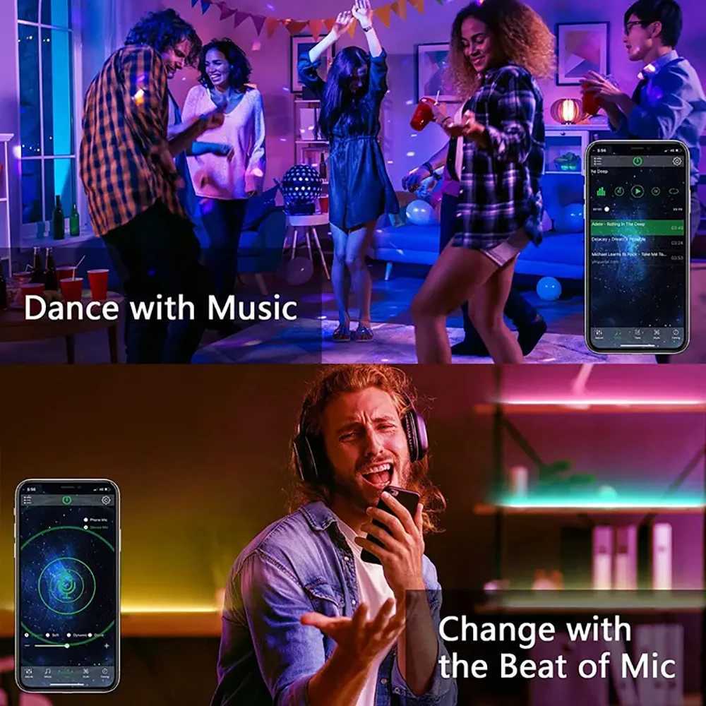 40M/131Ft LED Strip Lights APP Control Color Changing RGB LED Light Flexible Lamp Tape for Room Decoration TV Backlight Diode W250701