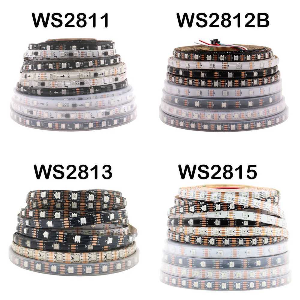 WS2812B WS2811 WS2813 WS2815 5050 RGBIC Smart LED Strip WS2812 Individually Addressable IC 30/60/144Pixels/Leds/m Light DC5V/12V W250701