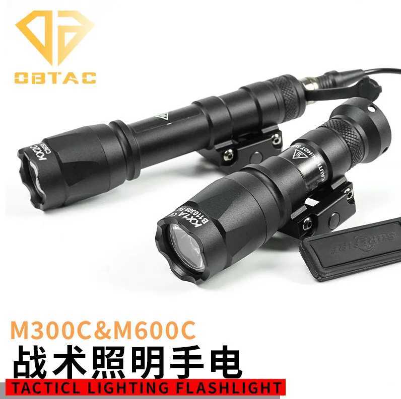 Tactical SF M300C M600C Metal Flashlight Strobe Scout Light X300 X300U Ultra Airsoft Hunting Weapon Scout Light Fit 20mm Rail XJ250701