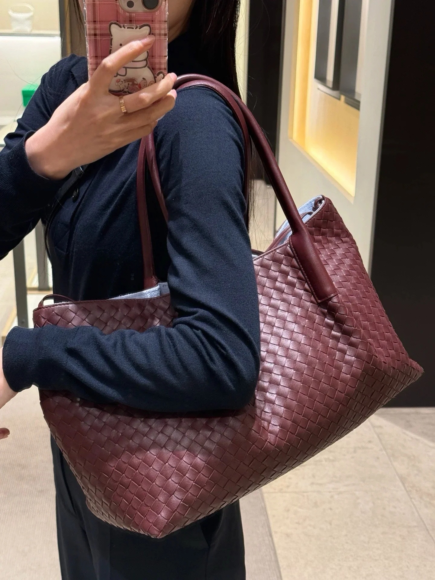 Reversible Tote Bag Real Leather Handmade Knitted Woven Shoulder Bags Pinacoteca Designer Cowhide Fashion Handbags Women 2025 New Luxury Gift Large Capacity 3252