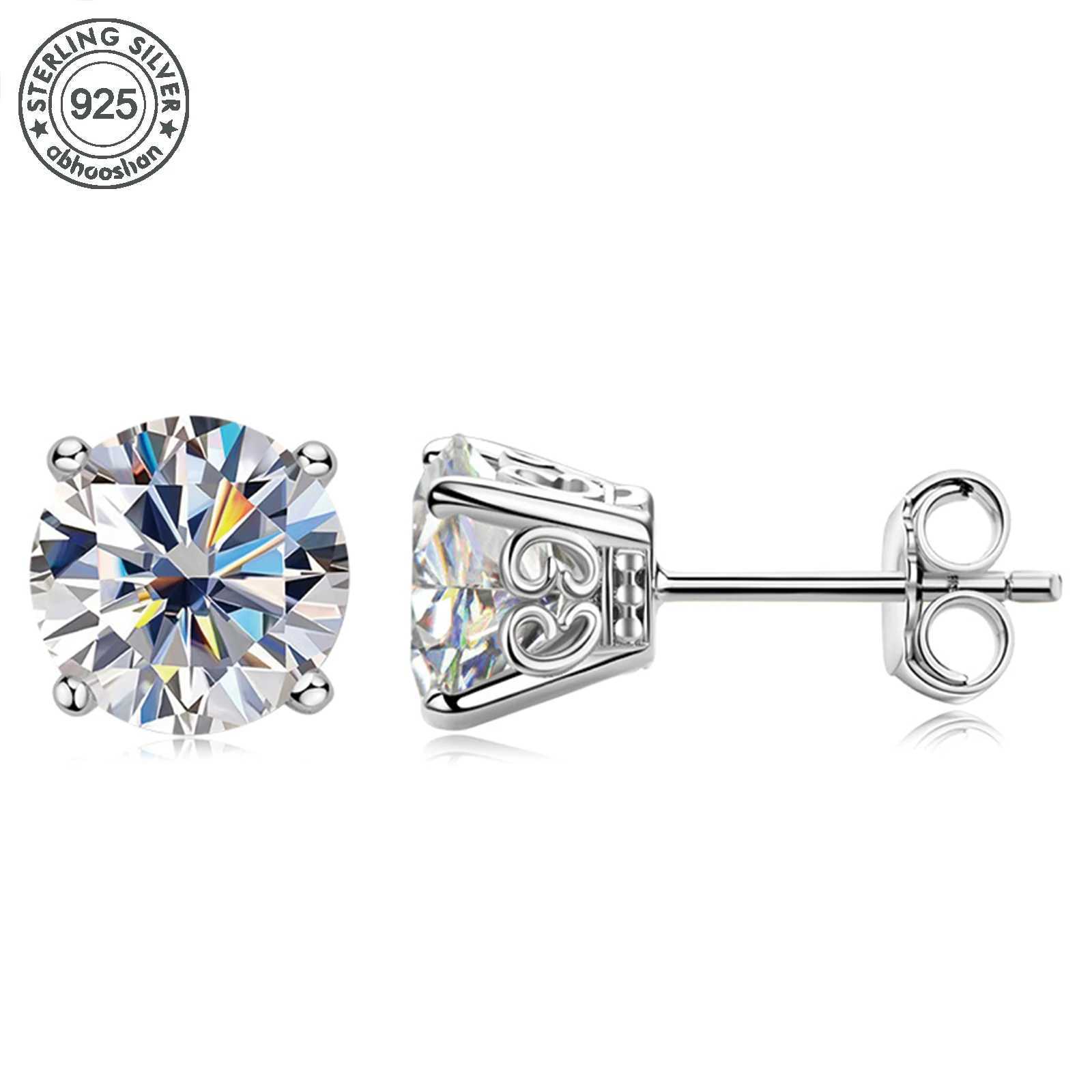 925 silver moissanite stud earrings mens earrings womens earrings set with 6/7/8mm moissanite simple and small style sui Z250701