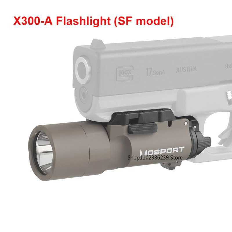 SF X300U Flashlight 800 Lumens Tactical Metal Pistol Scout Light Airsoft Weapon Gun Light Strobe Flashlight Lanterna Torch XJ250701