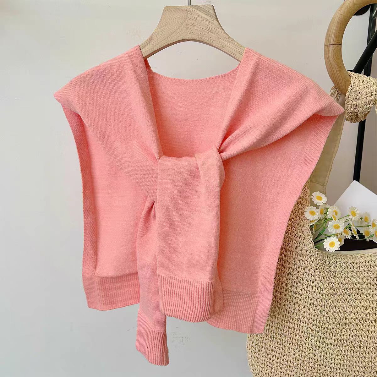 K1208 2025 new fashion high-end casual versatile shawl outerwear women's spring and summer thin air-conditioned room knitted shawl