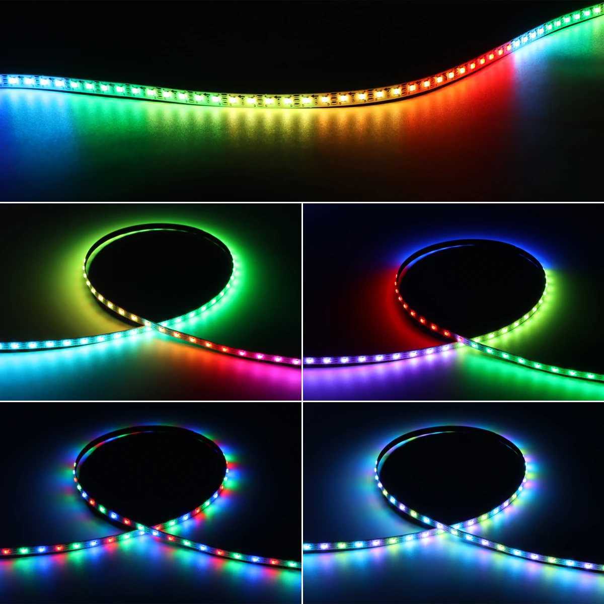 5V Adresable WS2812B RGBIC LED Strip Lights 5mm Dream Color LED Tape for PC Desktop Background Lighting Decoration RGB W250701