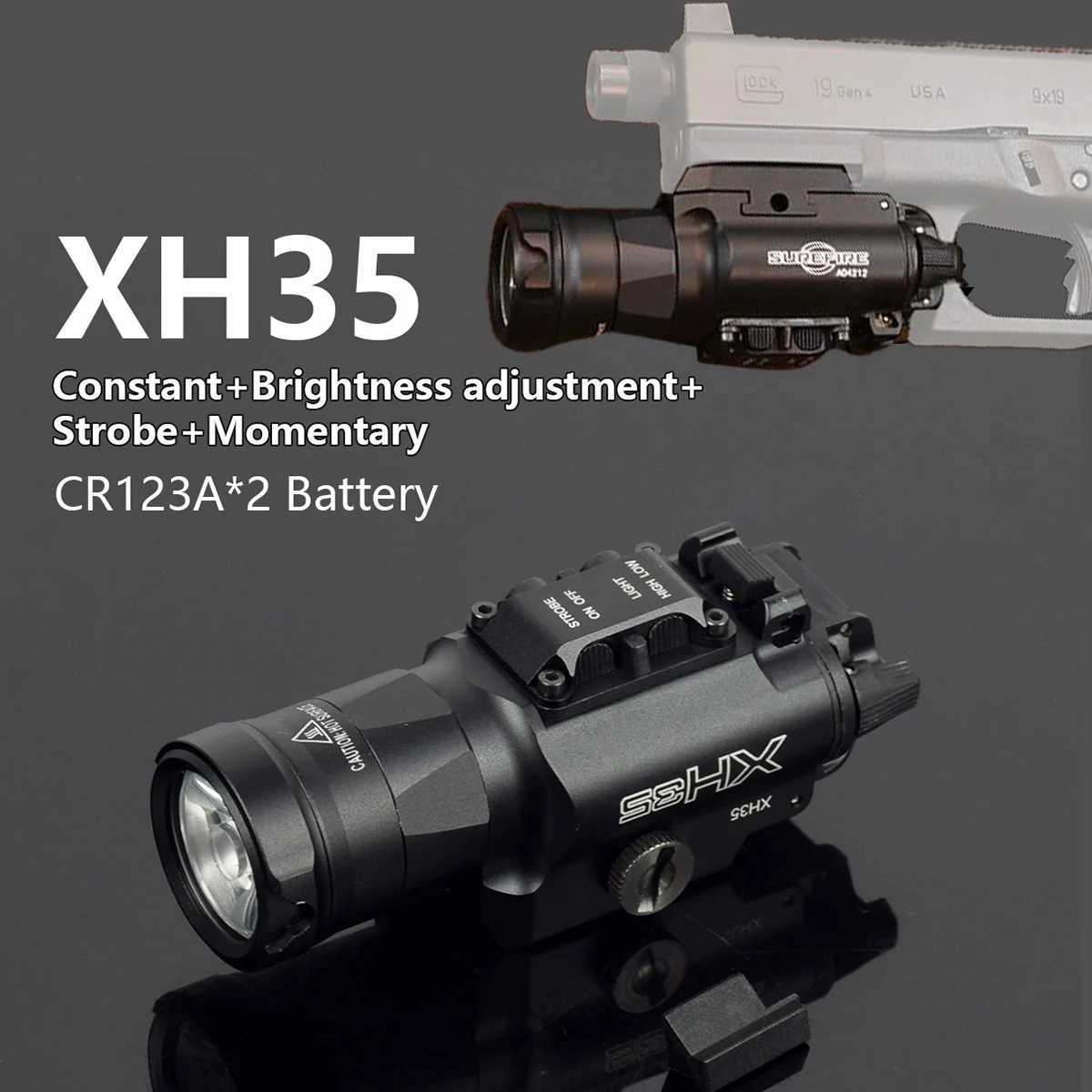 Tactical Surefire XH35 X300UH-B X300 Ultra Pistol Scout Light Lamp Outdoor Metal Gun Strobe LED Weapon Rail Flashlight LanternaXJ250701