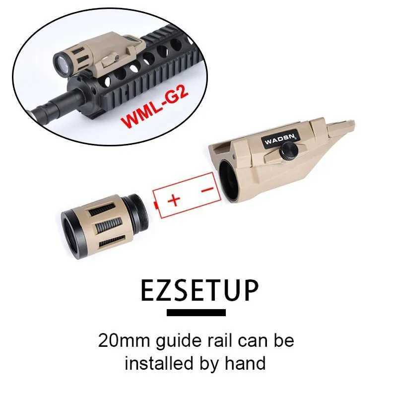 WADSN Tactical Airsoft APL WML Flashlight WML-G2/WML-X Super Bright Helmet Lamp Handgun Glock 17 19 Weapon Hunting Scout Light XJ250701