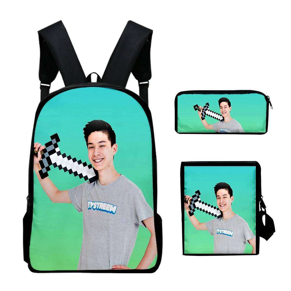 Fashion Novelty Cool EYstreem 3D Print 3pcs/Set pupil School Bags Laptop Daypack Backpack Inclined shoulder bag Pencil Case