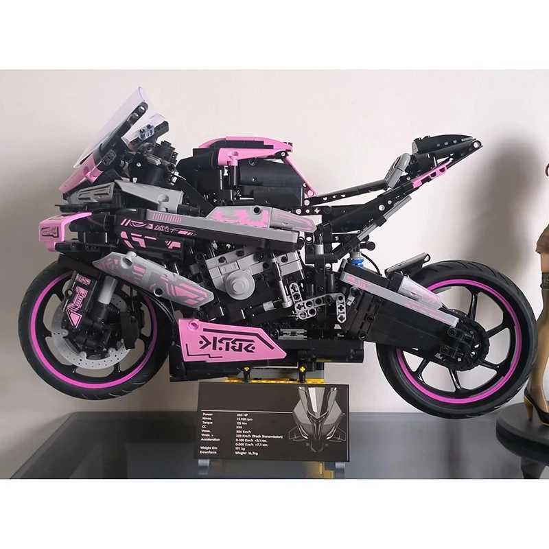 Technical Pink Motorbike MOC 1000RR Building Blocks Model Vehicle Assemble Bricks Motorcycle Racing Car Toys Gift For Adults Kids XJ250702