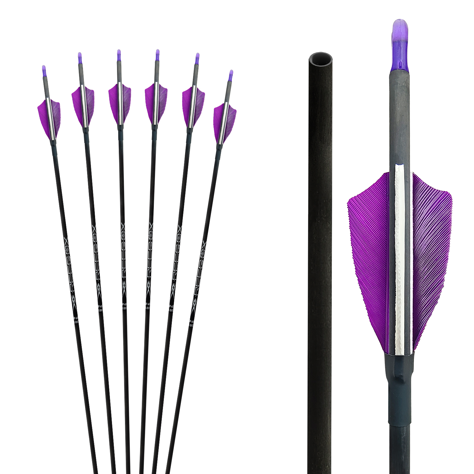 Archery Targeting Arrows Turkey Feathers 31inch 4.2mm Carbon Hunting Arrows for Recurve Bow & Compound Bow Spine 350-1500 Practice Arrows (Without Arr