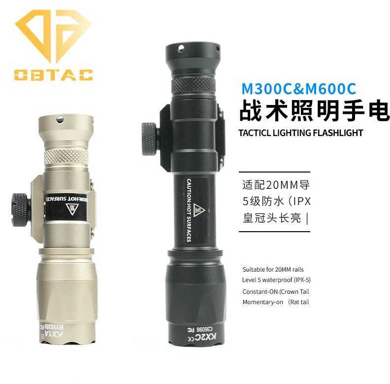 Tactical SF M300C M600C Metal Flashlight Strobe Scout Light X300 X300U Ultra Airsoft Hunting Weapon Scout Light Fit 20mm Rail XJ250701