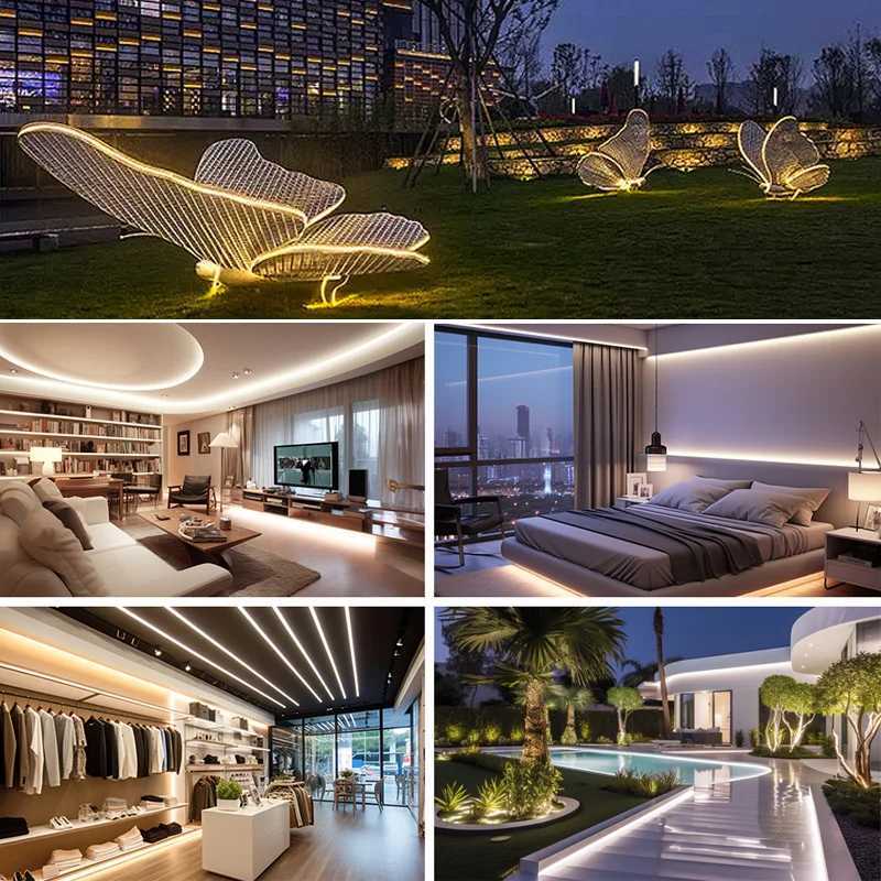 220V High Brightness LED Strip Light Waterproof LED Tape Flexible Ribbon for Outdoor Garden Lighting Room Bedroom Kitchen Decor W250701