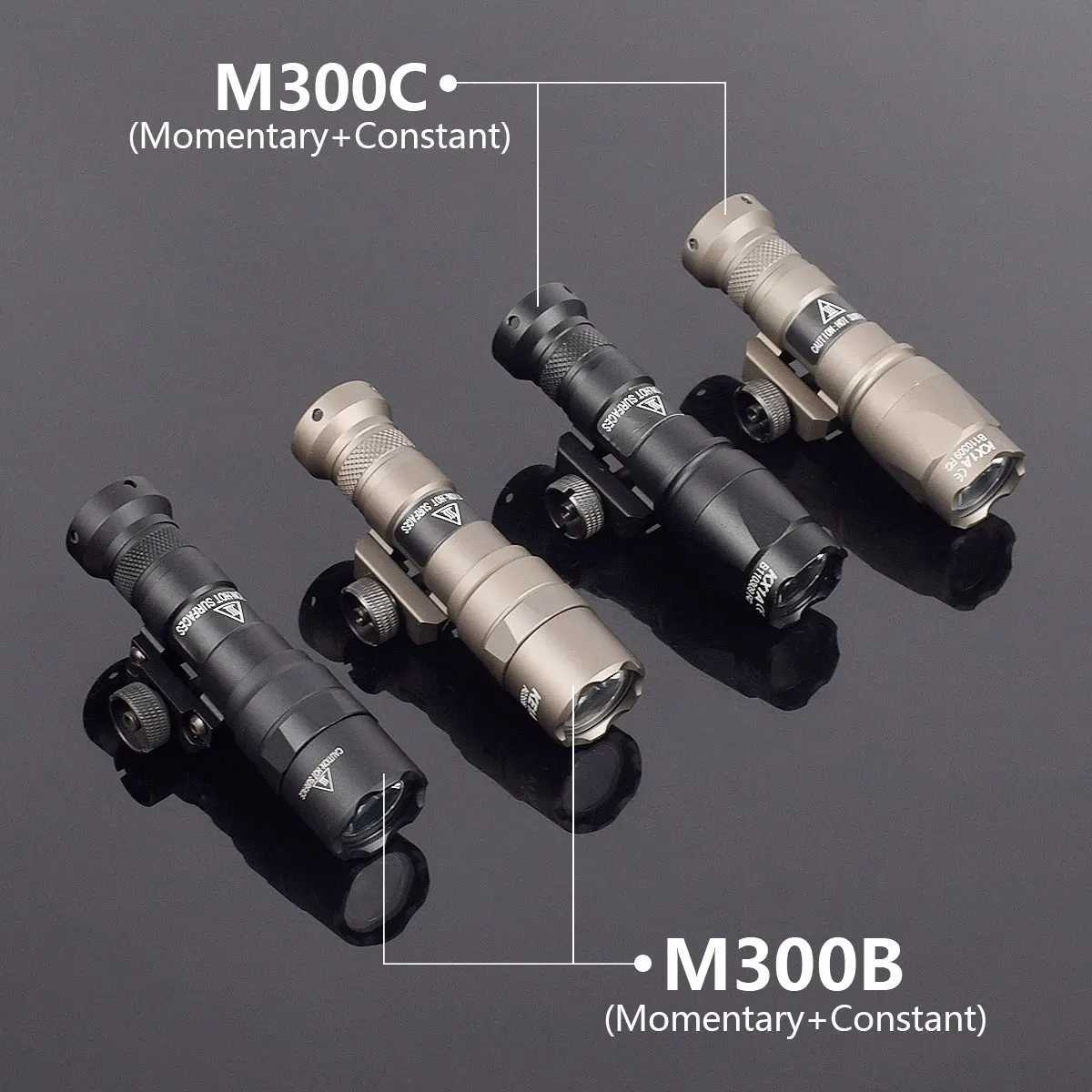 Tactical Surefire M300 M600 M600C M600B Powerful Flashlight Dual Switch Fit 20mm Rail Rifle M300C M300B Weapon Gun LED Light XJ250701
