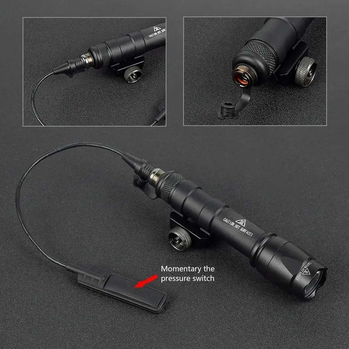 Surefire Tactical Flashlight M300 M600 M600C Scout Light With Dual Function Pressure Switch 600 Lumens Hunting Weapon Gun Light XJ250701