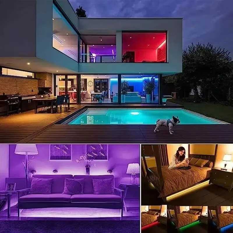 USB RGB TV Background Atmosphere LED Strip Lights Bluetooth 5V 5050 RGB LED Lights Flexible Lamp Tape for Room Game Decoration W250701