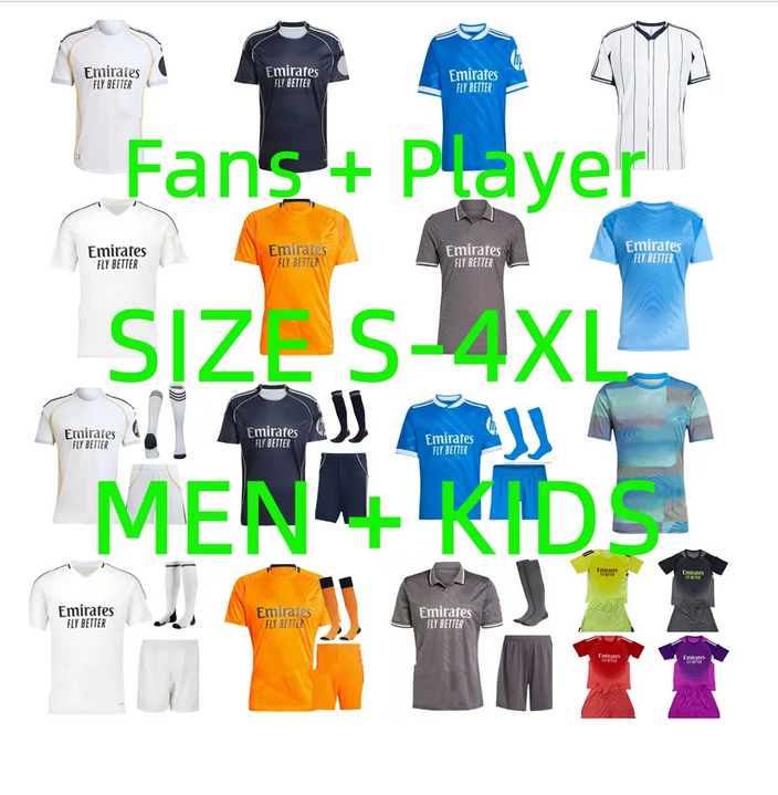 24 25 26 MBAPPE BELLINGHAM VINI JR reals madrids soccer jerseys real HUIJSEN valverde CARVAJAL MODRIC 2025 2026 real madridsoccer jersey football shirt men kids