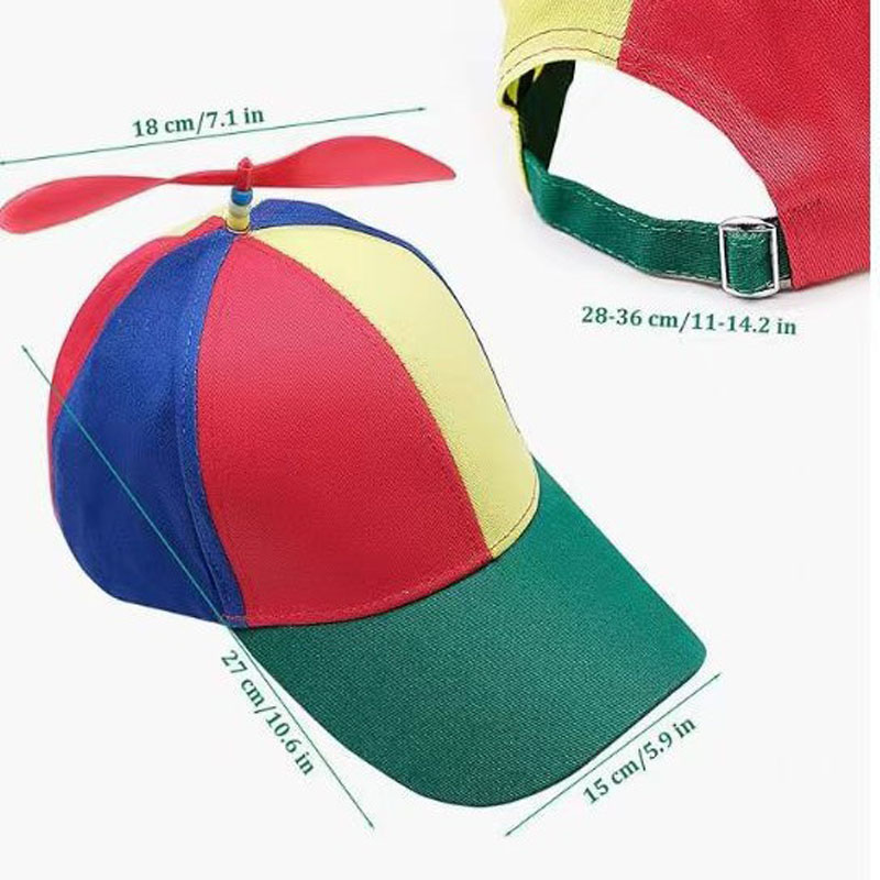 Ball Caps 3PCS/LOT removable Dragonfly Rainbow Sun Cap Funny Adventure Dad Hat Snapback Hat Helicopter Propeller Design for Adult child