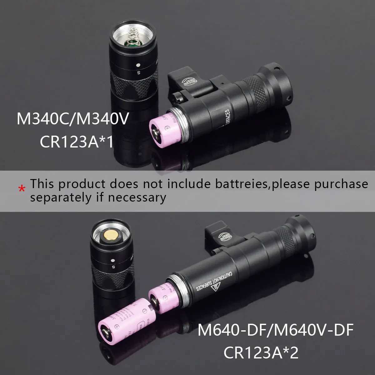 Tactical SF M340C M340V M640 M640DF Weapon Gun Light Pistol Scout Light Rifle Airsoft Flashlight LED Lanterna Fit 20mm Rail W250701