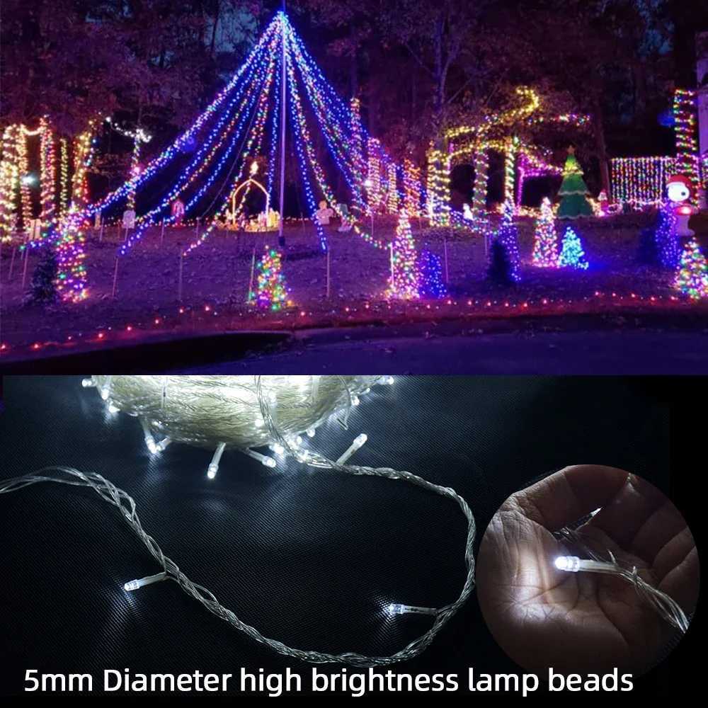 10M 100Leds Xmas Outdoor Christmas Lights LED String Lights Luces Decoracion Fairy Light Holiday Lights Lighting Tree Garland W250701