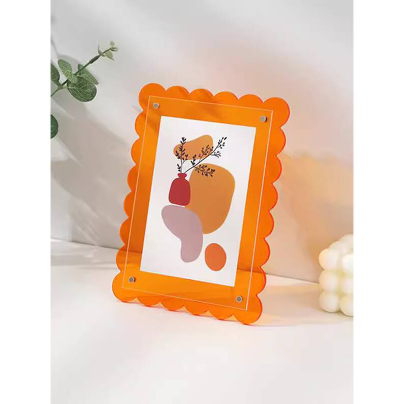 Acrylic New Product Fan-Shaped Lace Photo Frame Creative Refrigerator Magnet H260306