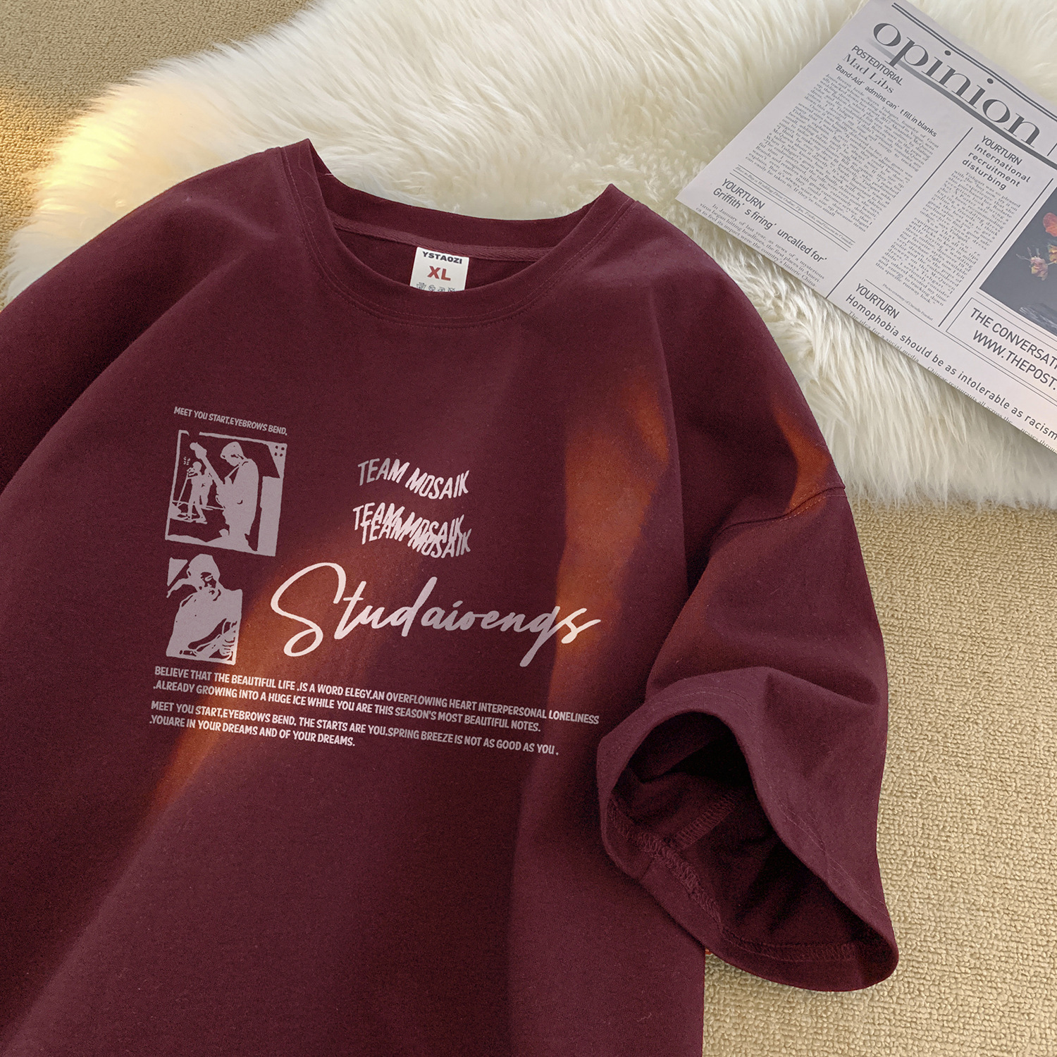 American Retro Pure Cotton Short Sleeve T-shirt For Designer Short Sleeves Men Summer Trendy Brand Cool Heavyweight Half Sleeve Tee Loose Plus Size To