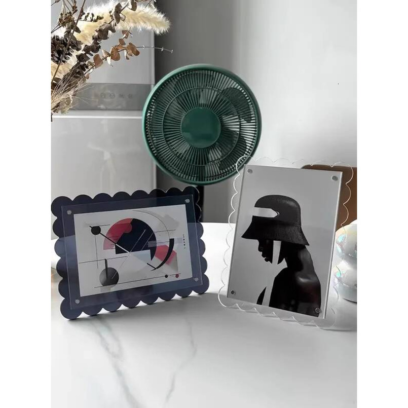 Acrylic New Product Fan-Shaped Lace Photo Frame Creative Refrigerator Magnet H260306