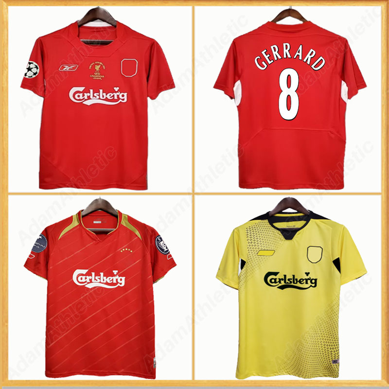 GERRARD retro jerseys 04 05 Istanbul final shirt ALONSO LUIS GARCIA football shirts 05 06 KEWELL CARRAGHER soccer jerseys