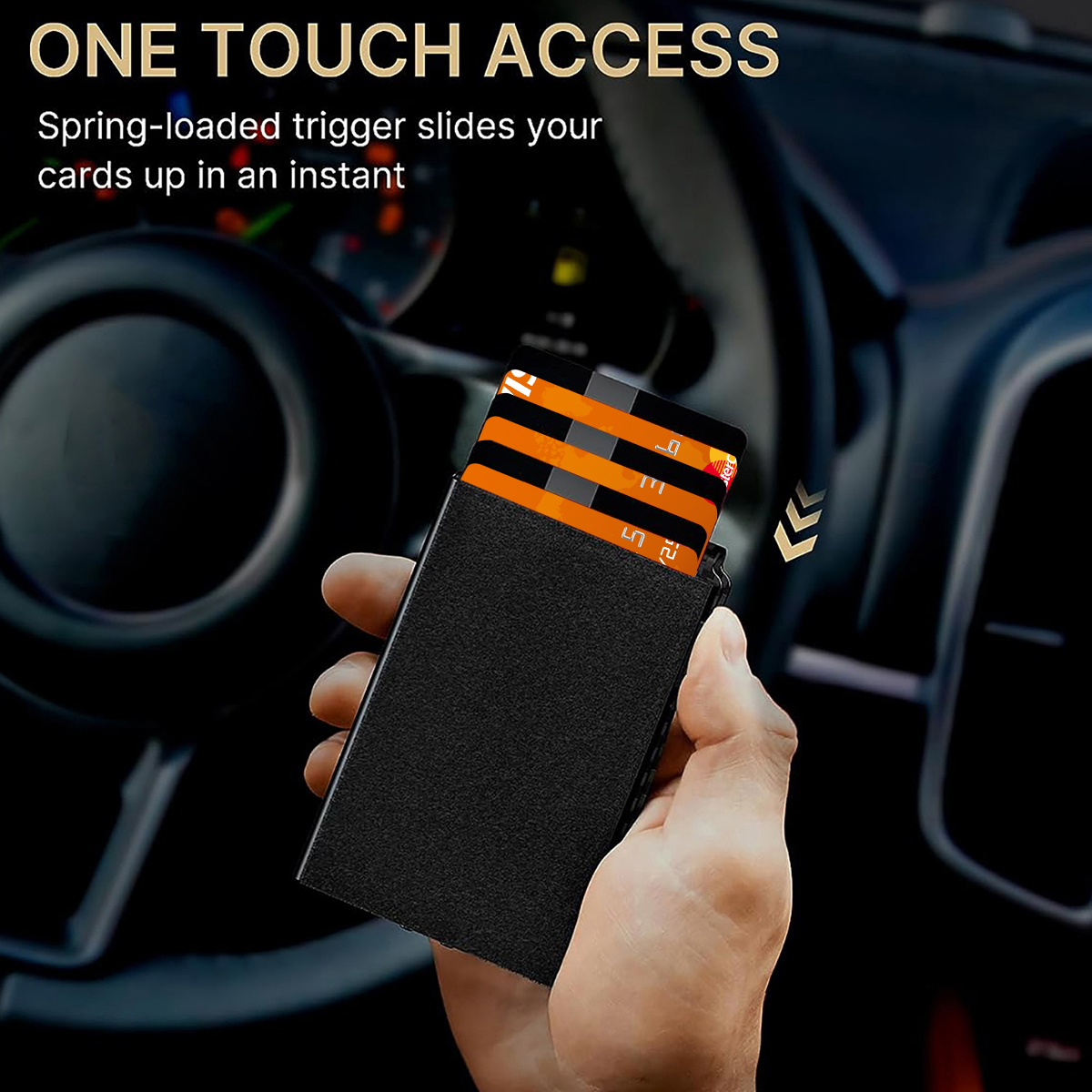 Smart Mens Wallet with Front Pocket for Credit Cards & ID Lightweight Carbon Fiber Design