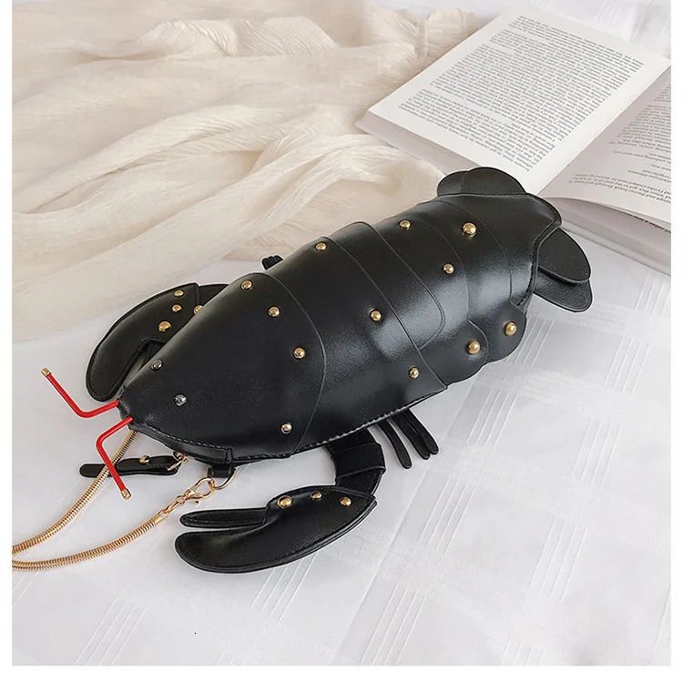 Lobster Design Mini Shoulder Bag for Women - Trendy Cartoon Animal Style Chain Crossbody Handbag