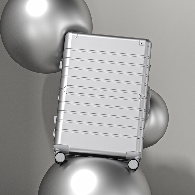 All Aluminum Magnesium Alloy Luggage - High-End Business Travel Suitcase Set with 20 Inch Boarding Case & 24 Inch Main Bag