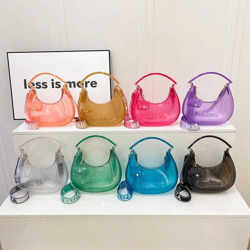 Small Semicircle Saddle Crossbody Bag Women High Quality Transparent Clear Shoulder Bag With Coin Purse Fashion Jelly Bag Z250702