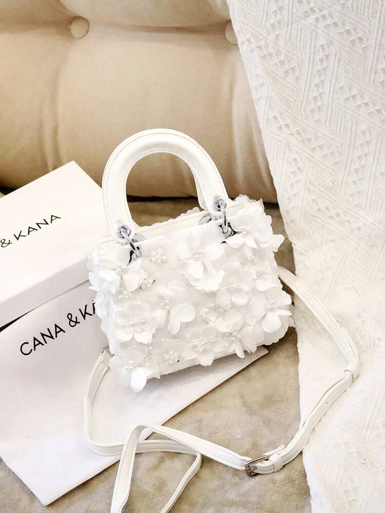 2024 New Flower Princess Handbag Shoulder Hand Crossbody Summer Party Fashion Cute Women's Bag