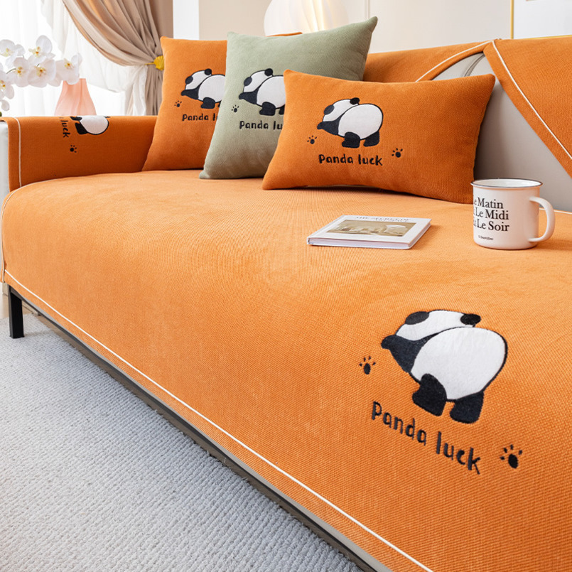 New Chenille Fabric All-Season Non-Slip Seat Cushion Cute Chinese Simple Style Sofa Cover