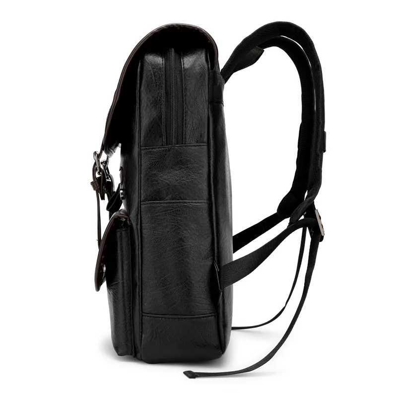 gsVintage Laptop Leather Backpacks for School Bags Men PU Travel Leisure Large Capacity Waterproof Backpacks Students Schoolba Z250702