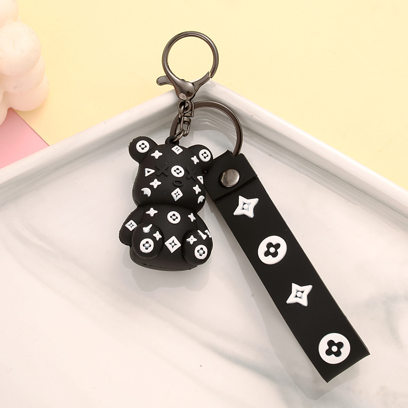 2025 new Free shipping Novel and creative gift cartoon bear key ring school bag pendant bag bag pendant small gift keychain