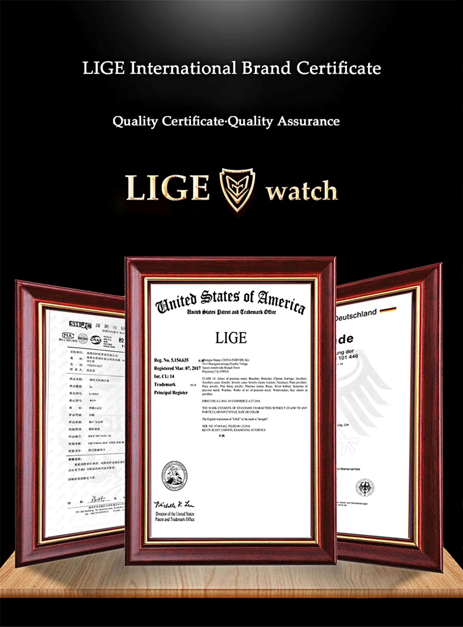 LIGE Quartz Watch Waterproof Watch Top Brand Women's Universal Style Square Case Fashion Business Watch Holiday Gift Teen Watch Ceramic watch