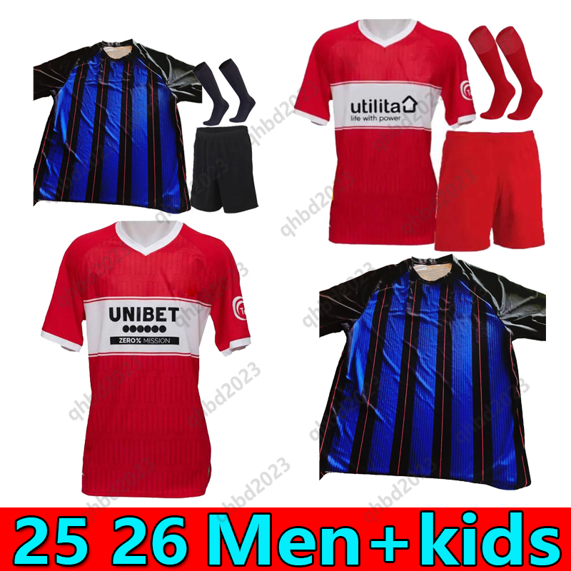 25 26 Middlesbrough Soccer Jerseys 2025 2026 Tavernier Payero Howson McNAIR AKPOM CLARKE FRY FORSS LENIHAN Football Shirt Uniforms Men Kids Kits uniforms