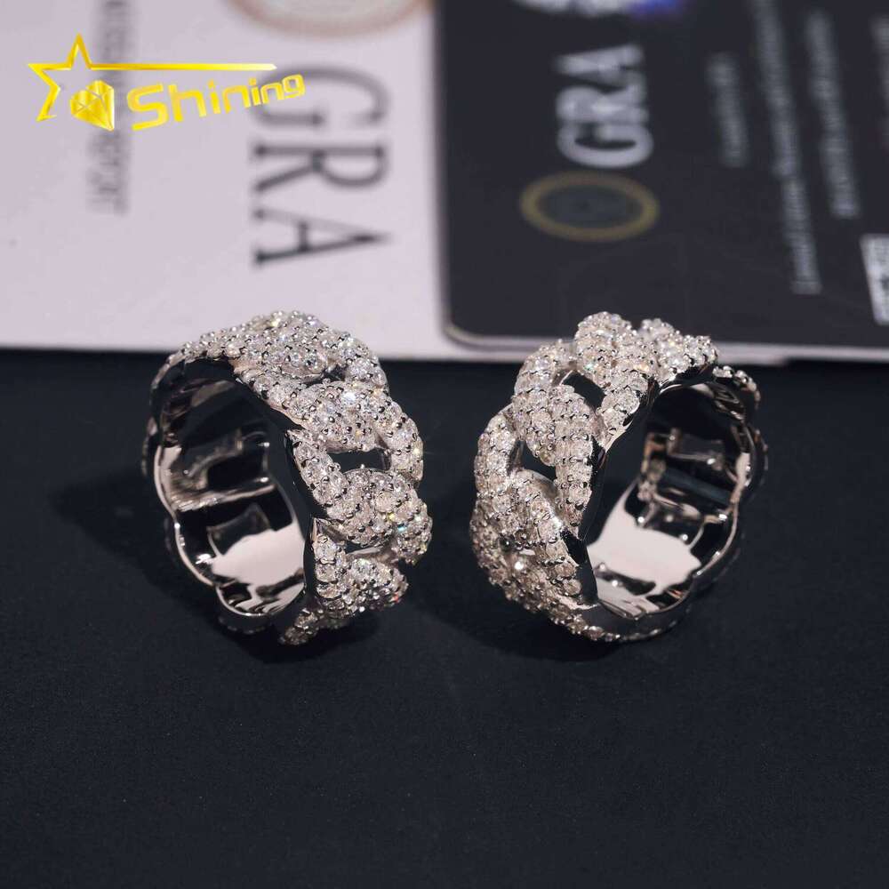 GRA Certificate Pass Dia Tester High Quality Sier Fine Jewelry Iced Out Hip Hop Moissanite Cuban Ring