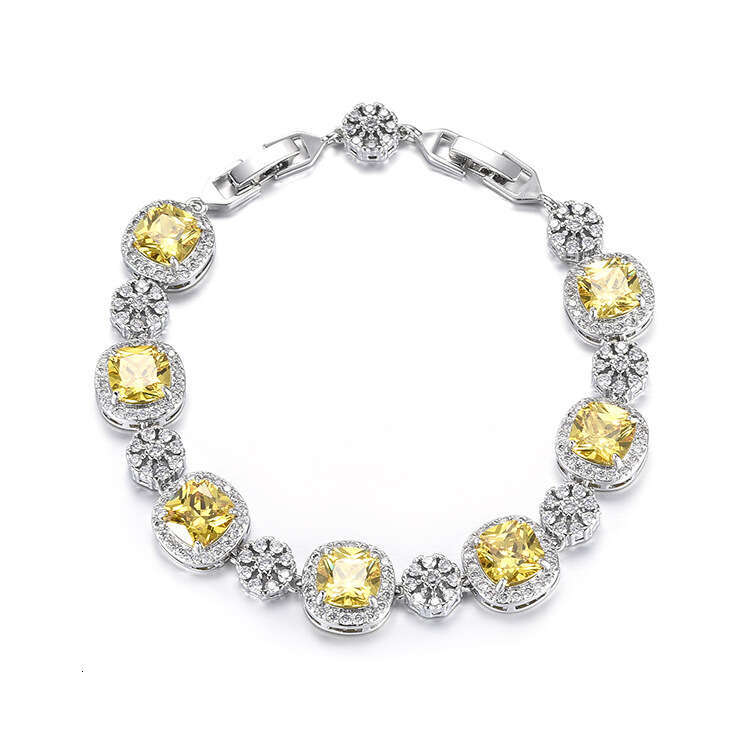 Trendy High-End Princess Fashion for Women Square Inlaid Luxurious Zircon Bracelet d1d