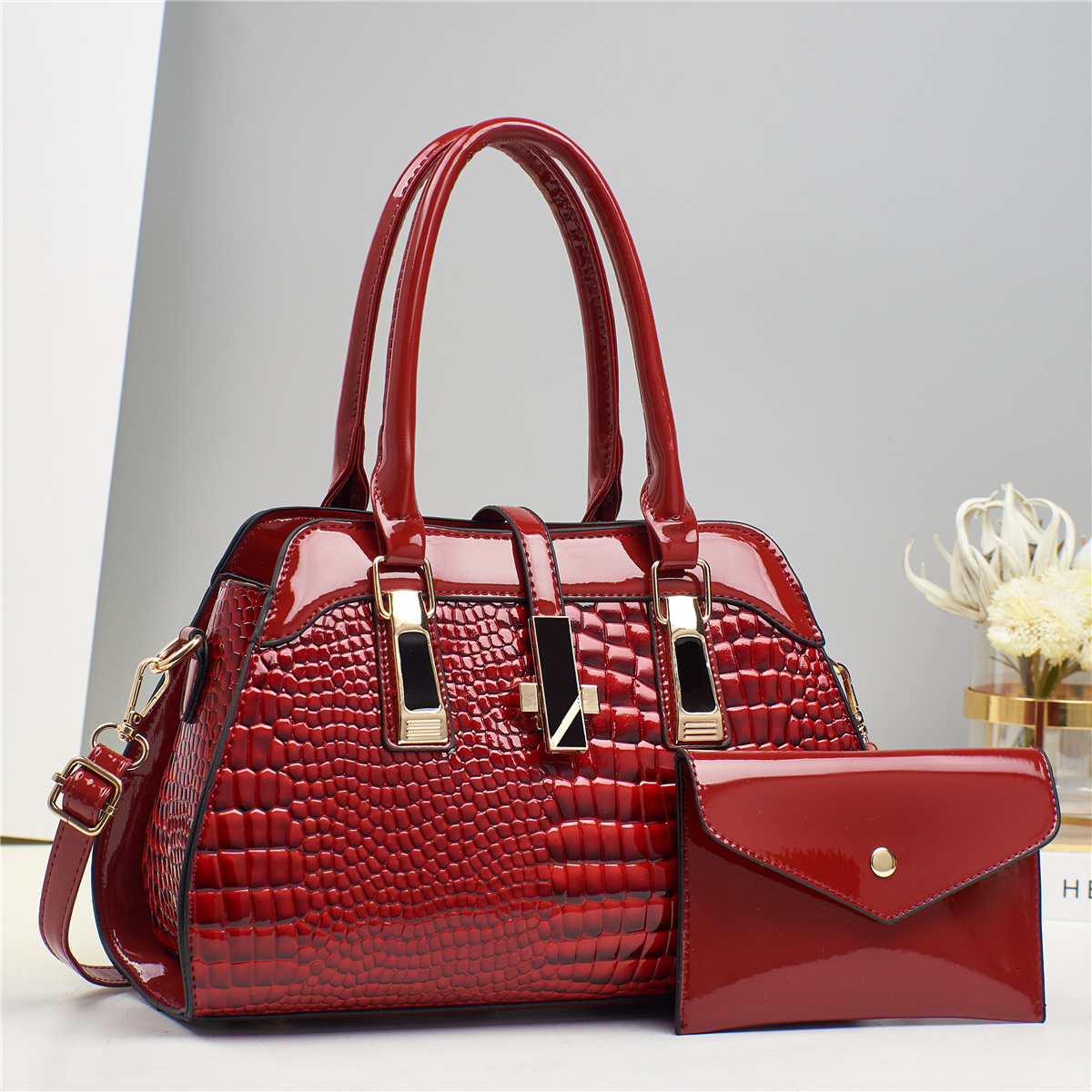 Women's Luxury bag Handbag Designer Bag Platinum Glossy Leather Tote Bag Mother Bag Crocodile Pattern Shoulder Bag Crossbody Bag Bags