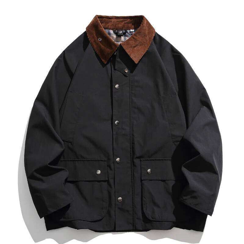 Vintage Outdoor Windbreaker Jackets For Men Clothing Japanese Haruku High Quality Casual Lapel Cargo Coat Fashion Jacket Male 250701