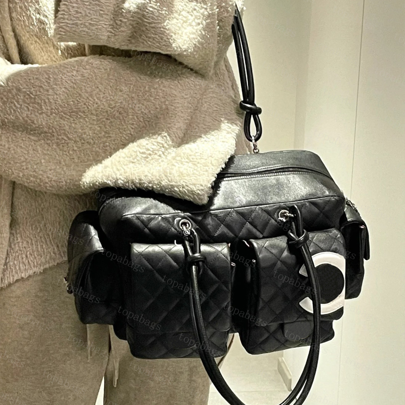 Designer Bags Womens Kangpeng Motorcycle Bag So Black Large Capacity Cool Fashion Underarm Bag Outdoor Hobo Handbags