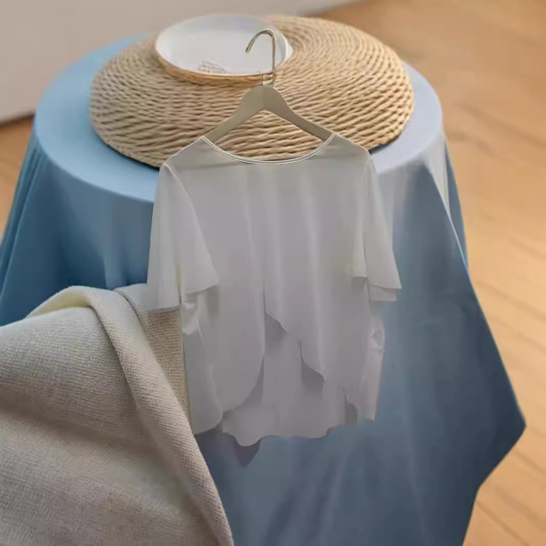 K1214 New summer outerwear shawl ice silk thin mesh large size sunscreen versatile slim jacket women irregular tops