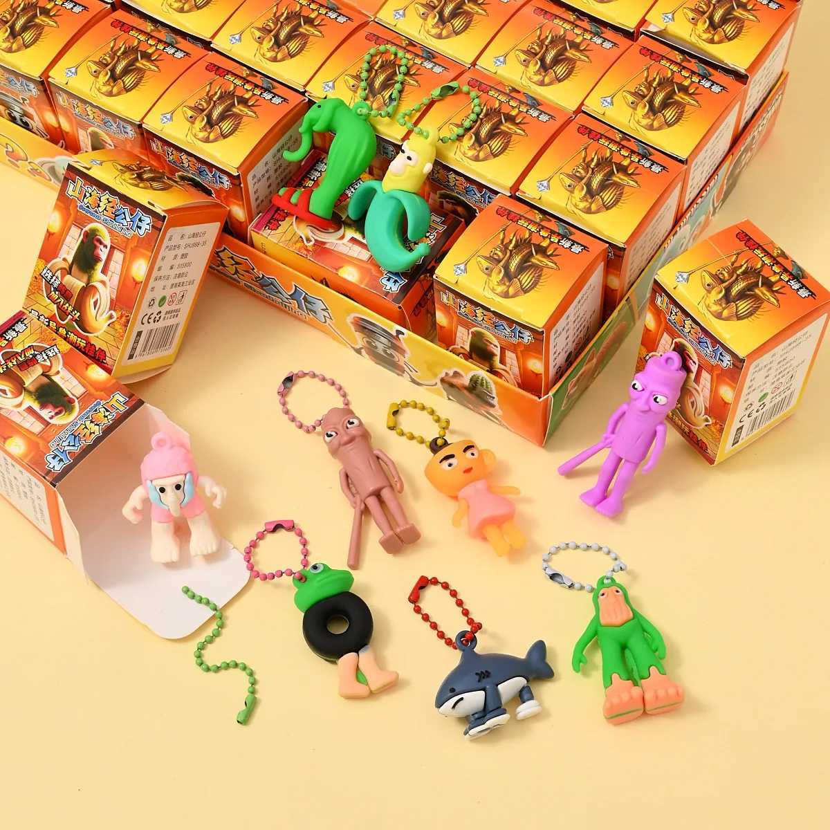 Keychain 24PCS Itan Brainrot Blind Box Tungtungtung Sahur Tralalelo Tralala Brr Patapim Keychain Pendant Blind Box Toys Z250703