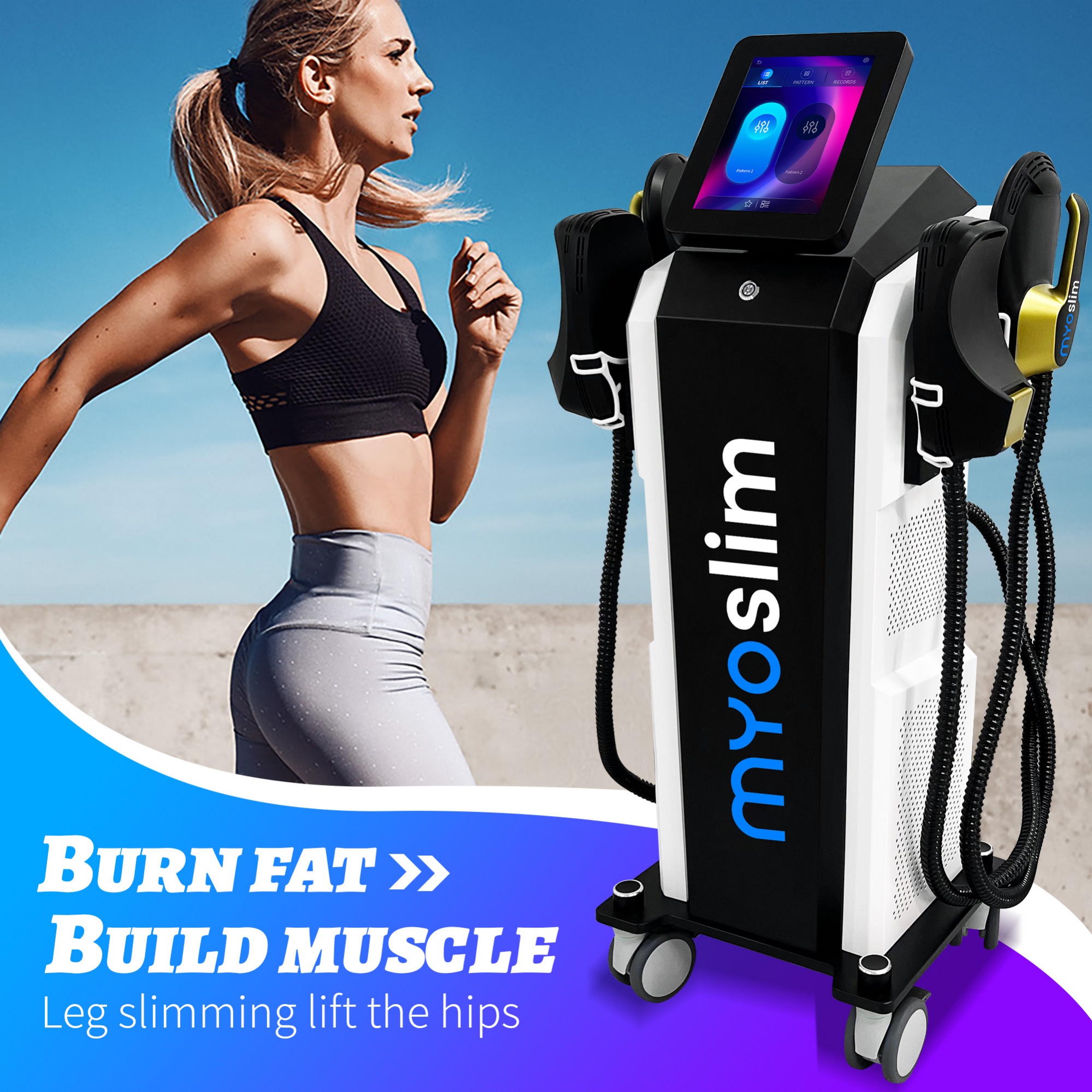 NEW MYOSLIM EMS Machines 15Tesla 6500w Body Slimming Nova Fat Burning Muscle EMS Electromagnetic Stimulate Machine