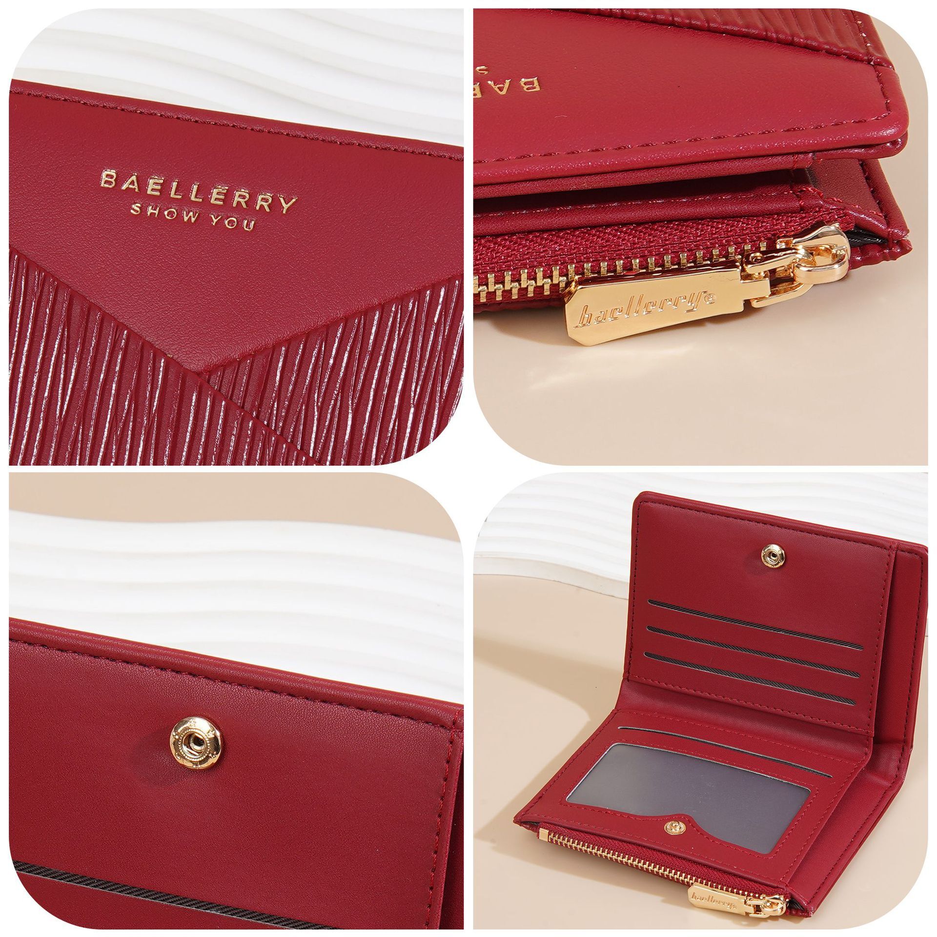 Free Shipping Designer Bag Versatile High-end Tree Bark Pattern Short Women's Ins Wallet Large Capacity Zipper PU Coin Purse Wallet
