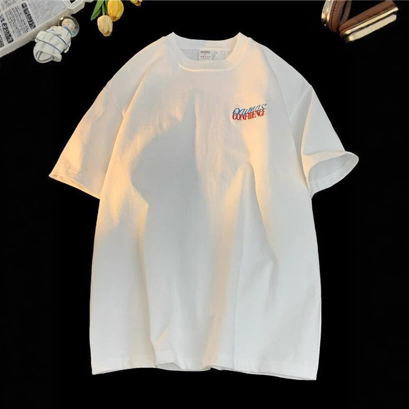 Heavyweight 220g Double Yarn Pure Cotton Letter Print Short Sleeve T-shirt Designer Short Sleeves For Men And Women Summer New Sweat-absorbing Breatha